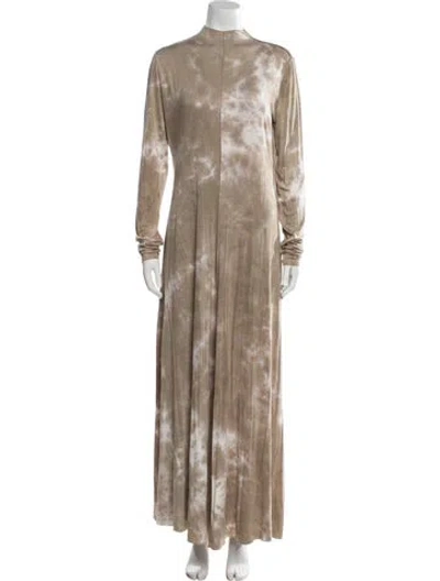 Pre-owned Dissh Tie-dye Print Long Dress In Neutral