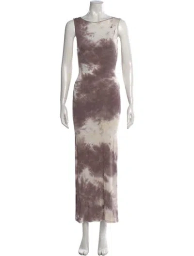 Pre-owned Dissh Tie-dye Print Long Dress In Purple