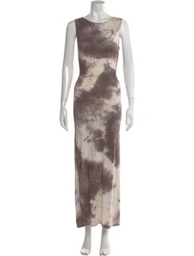Pre-owned Dissh Tie-dye Print Long Dress In Purple