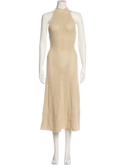 Pre-owned Dissh Turtleneck Long Dress In Neutral