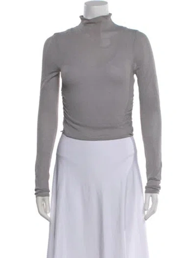 Pre-owned Dissh Turtleneck Long Sleeve Top In Gray