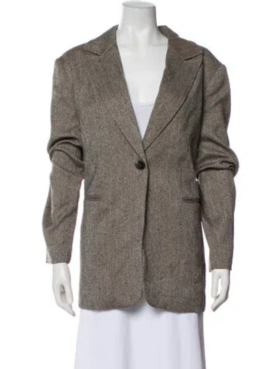 Pre-owned Dissh Tweed Pattern Blazer W/ Tags In Gray