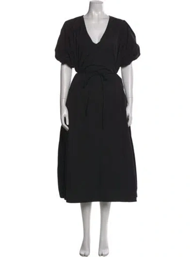 Pre-owned Dissh V-neck Long Dress In Black