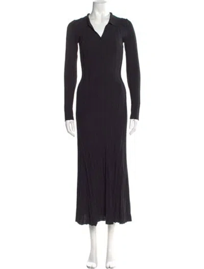 Pre-owned Dissh V-neck Long Dress In Black