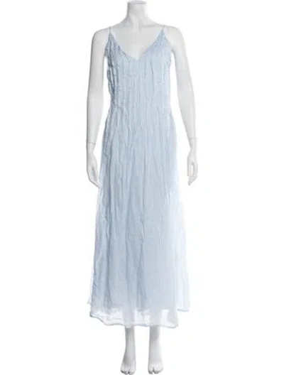 Pre-owned Dissh V-neck Long Dress In Blue