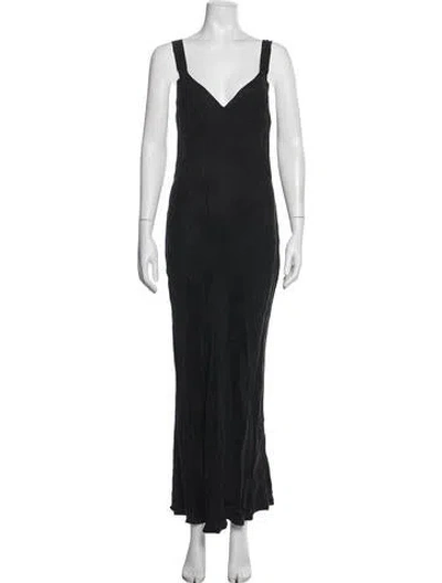 Pre-owned Dissh V-neck Long Dress In Blue