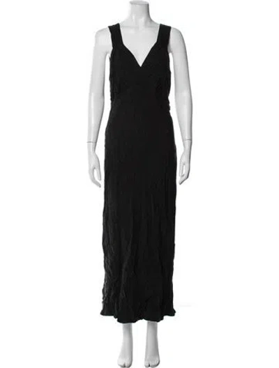 Pre-owned Dissh V-neck Long Dress In Blue