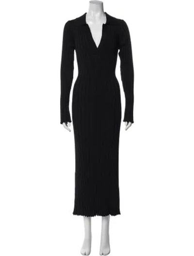 Pre-owned Dissh V-neck Long Dress In Blue