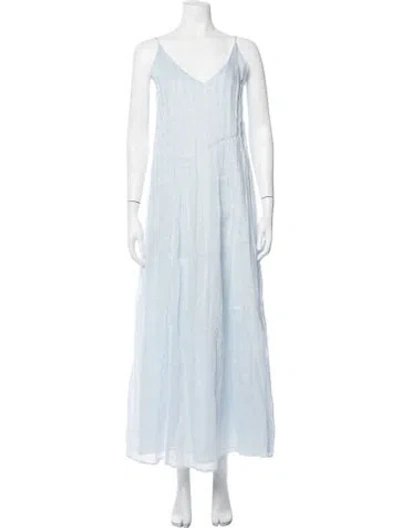 Pre-owned Dissh V-neck Long Dress In Blue