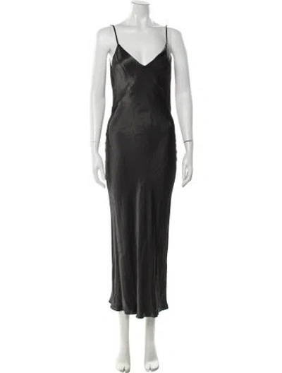 Pre-owned Dissh V-neck Long Dress In Gray