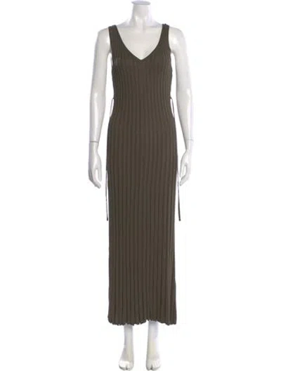Pre-owned Dissh V-neck Long Dress In Green