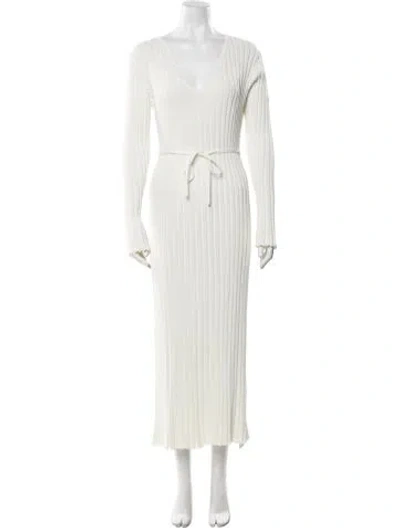 Pre-owned Dissh V-neck Long Dress In Neutral