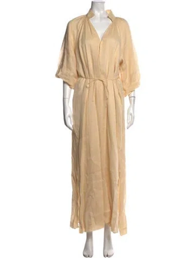 Pre-owned Dissh V-neck Long Dress In Neutrals