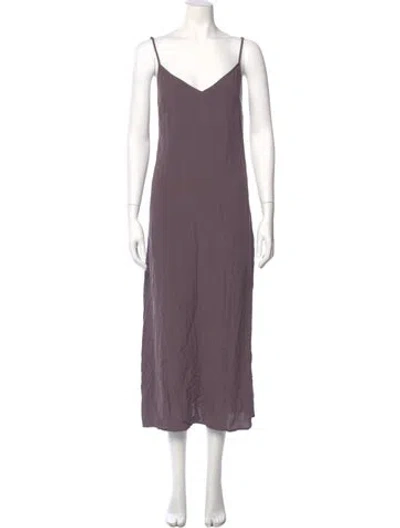 Pre-owned Dissh V-neck Long Dress In Purple