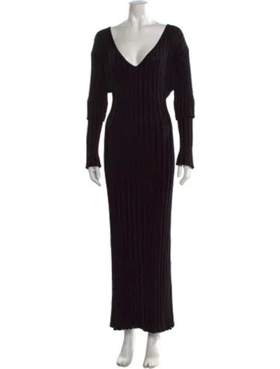 Pre-owned Dissh V-neck Long Dress W/ Tags In Black