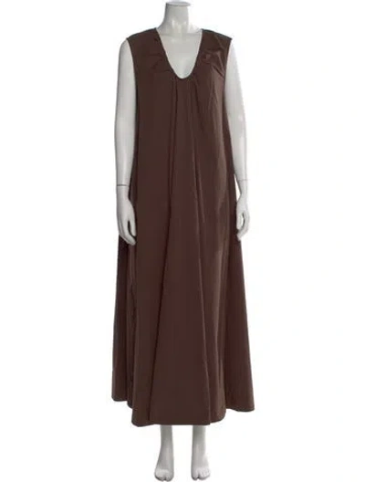 Pre-owned Dissh V-neck Long Dress W/ Tags In Brown