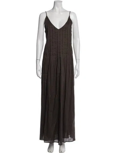 Pre-owned Dissh V-neck Long Dress W/ Tags In Brown