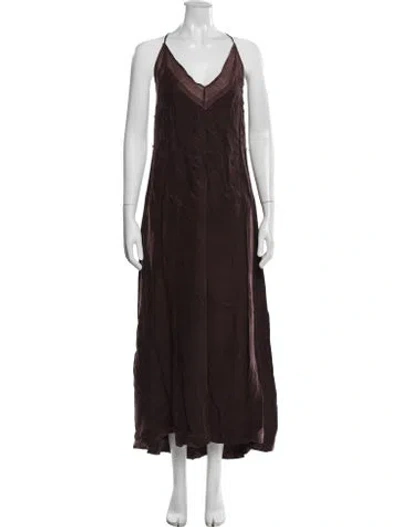 Pre-owned Dissh V-neck Long Dress W/ Tags In Brown