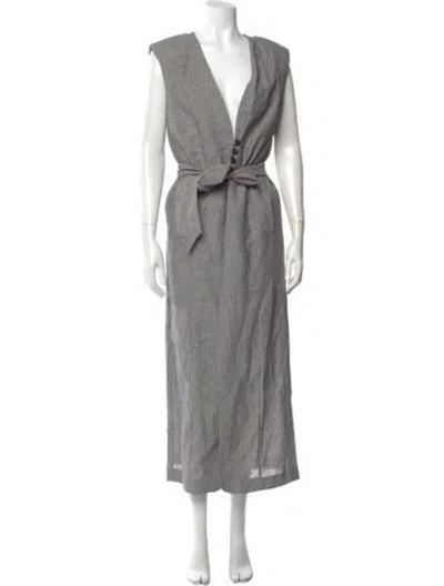 Pre-owned Dissh V-neck Long Dress W/ Tags In Gray