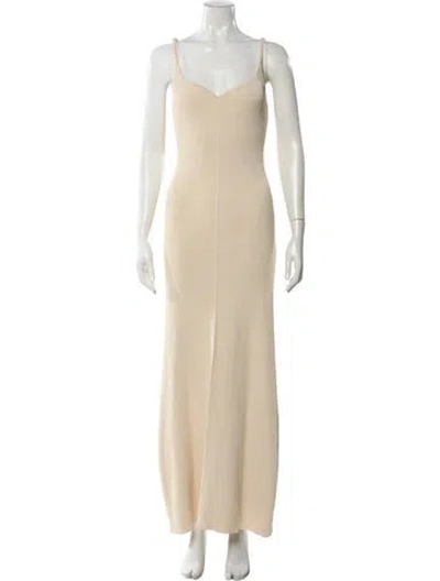 Pre-owned Dissh V-neck Long Dress W/ Tags In Neutral