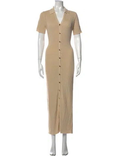 Pre-owned Dissh V-neck Long Dress W/ Tags In Neutrals