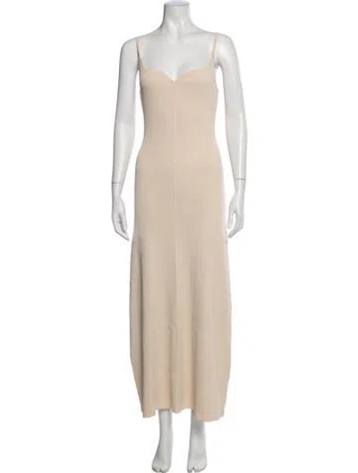 Pre-owned Dissh V-neck Long Dress W/ Tags In Neutrals