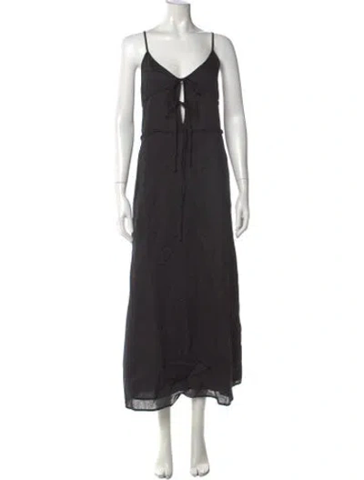 Pre-owned Dissh V-neck Midi Length Dress W/ Tags In Black