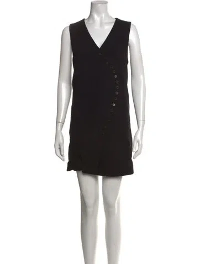 Pre-owned Dissh V-neck Mini Dress In Black