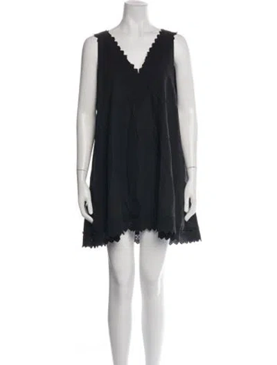 Pre-owned Dissh V-neck Mini Dress In Black