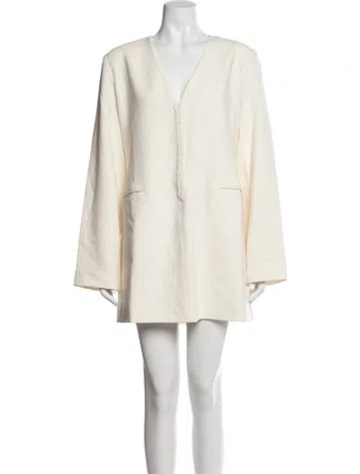 Pre-owned Dissh V-neck Mini Dress In Neutral
