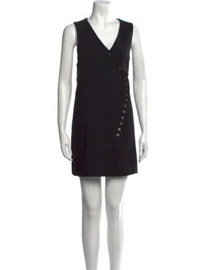 Pre-owned Dissh V-neck Mini Dress W/ Tags In Black