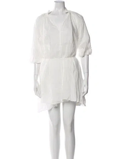 Pre-owned Dissh V-neck Mini Dress W/ Tags In White