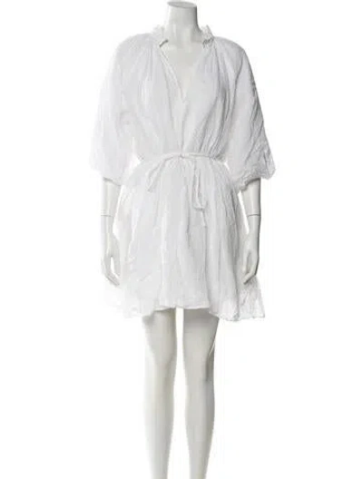 Pre-owned Dissh V-neck Mini Dress In White