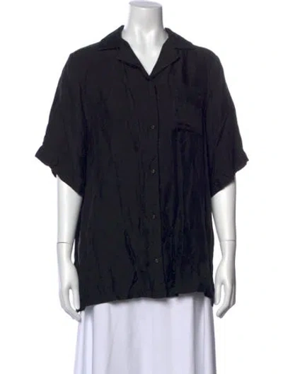 Pre-owned Dissh V-neck Short Sleeve Top In Black