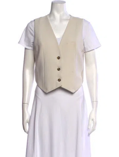 Pre-owned Dissh V-neck Short Sleeve Top In Neutrals