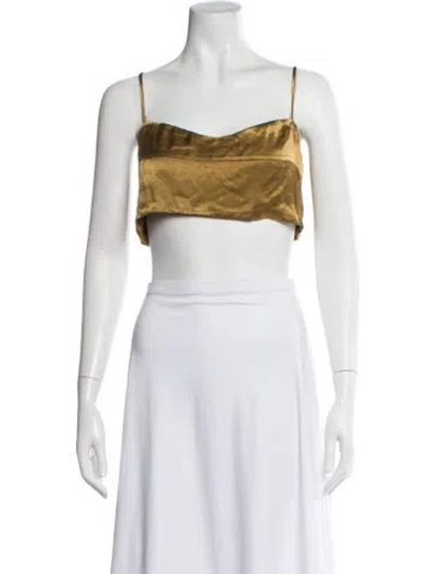 Pre-owned Dissh V-neck Sleeveless Crop Top In Multi