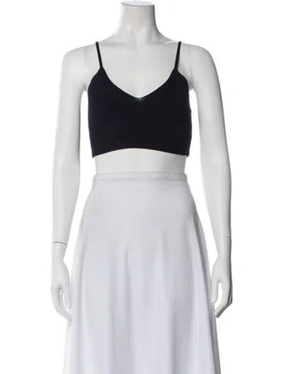 Pre-owned Dissh V-neck Sleeveless Crop Top In White