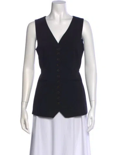Pre-owned Dissh V-neck Sleeveless Top In Black