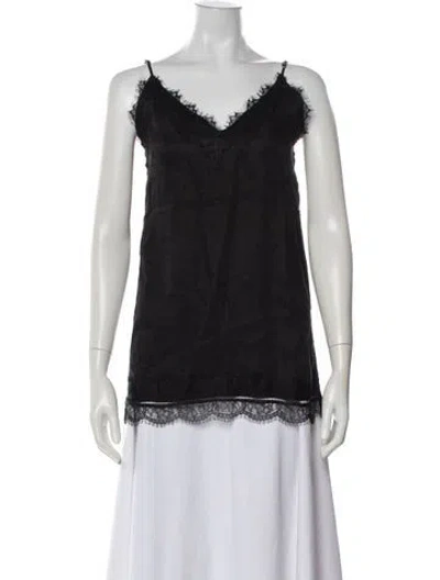 Pre-owned Dissh V-neck Sleeveless Top In Black