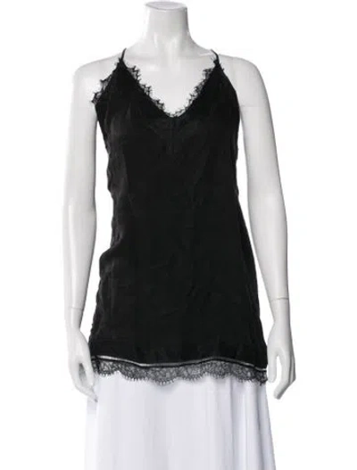 Pre-owned Dissh V-neck Sleeveless Top In Black