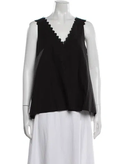 Pre-owned Dissh V-neck Sleeveless Top In Black