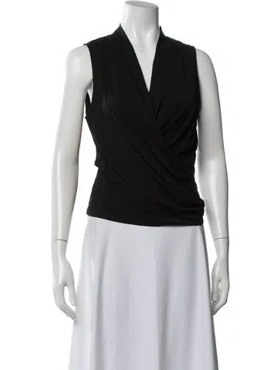 Pre-owned Dissh V-neck Sleeveless Top In Black