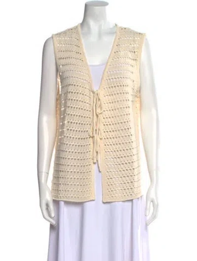 Pre-owned Dissh V-neck Sleeveless Top In Neutral