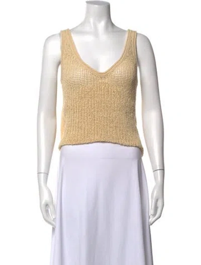 Pre-owned Dissh V-neck Sleeveless Top In Neutral