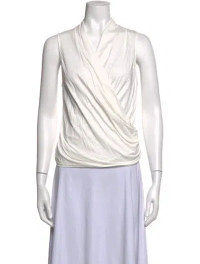 Pre-owned Dissh V-neck Sleeveless Top In Neutrals
