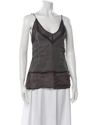 Pre-owned Dissh V-neck Sleeveless Top W/ Tags In Gray