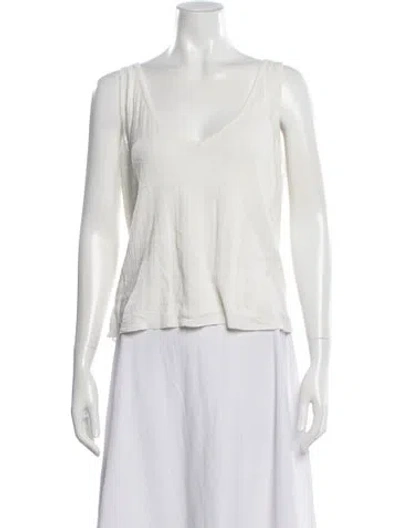 Pre-owned Dissh V-neck Sleeveless Top In White