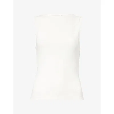 Dissh Womens Amara Rib-knit Cotton-blend Tank Top White