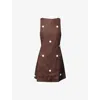 Dissh Womens Bitter Choc Beverly Polka-dot Linen Mini Dress In Brown
