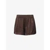 Dissh Womens Bitter Choc Isla Relaxed-fit Silk Shorts In Brown